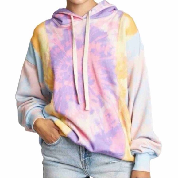 pistola Tops - Pistola Kaleidoscope Hoodie Sweatshirt Women’s Purple Tie Dye Size Small & Large